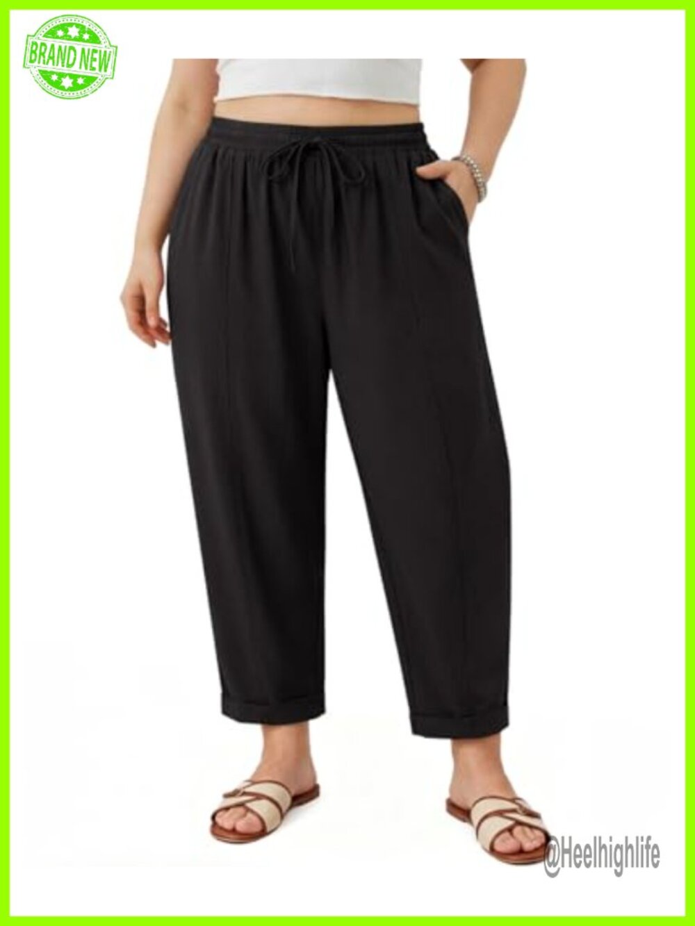 Plus Size Palazzo Harem Pants Wide Leg Lounge Trousers Drawstring Lantern Pants